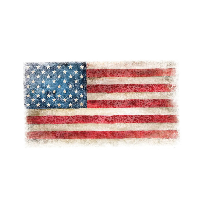 Dentelle du drapeau des États-Unis - Toile tendue, H 18 po x l 26 po x P 1,5 po