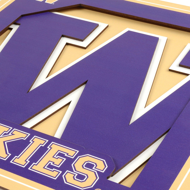 " 3D Logo Series Wall Art-12x12 ", NCAA Washington