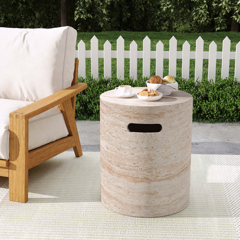 Table d'appoint durable Travertine
