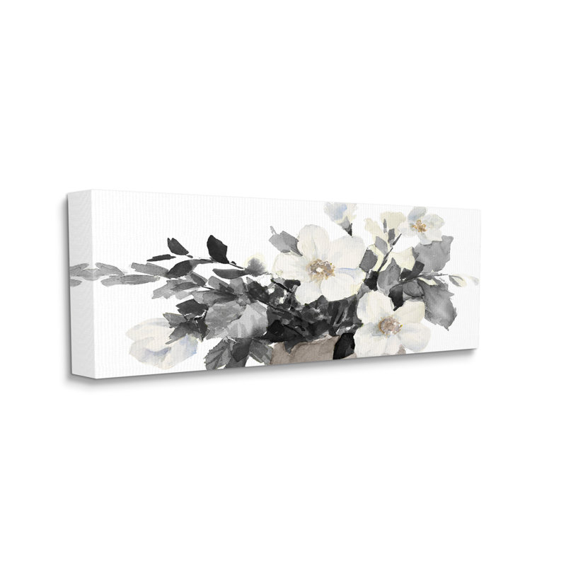 29, «Greycale Spring Florals Blooming Soft Watercolor Flowers» par Lanie Loreth, H 40 po x l 17 po, Toile tendue