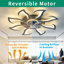 Ventilateur de plafond avec télécommande et lumières, 6 vitesses, 3 lumières de couleur encastrées, à profil bas pour cuisine-1482525142-1479526618-1483802446