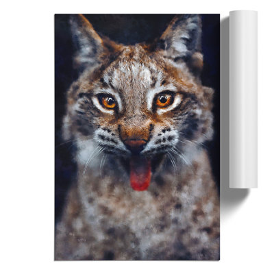 Lynx Cat Painting - Frameless Print