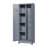 65-Inch Metal Broom Storage Cabinet With Locking Doors & Shelves, Hanging Rod & S-Hooks