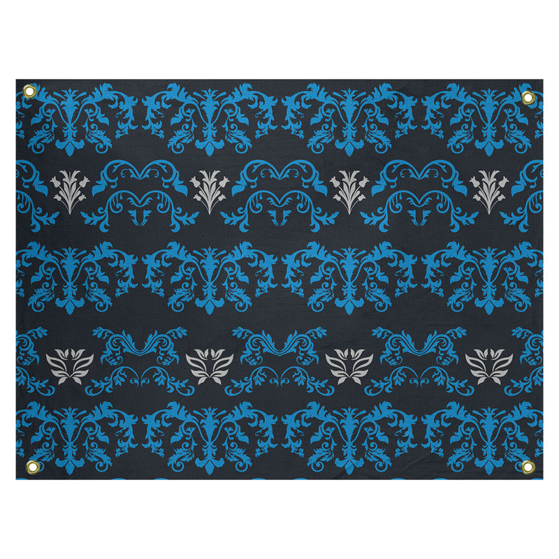 Tapisserie baroque en polyester Carolina Football, H 26 po x l 36 po, Noir, bleu, blanc
