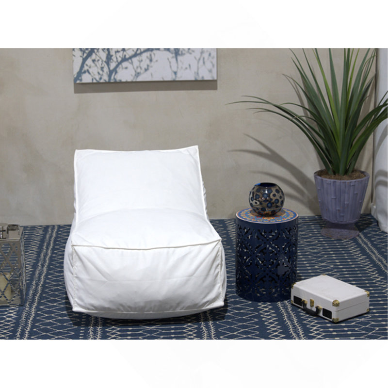 Fauteuil à billes en tissu résistant à l'eau 3 pi, blanc, Tissu blanc