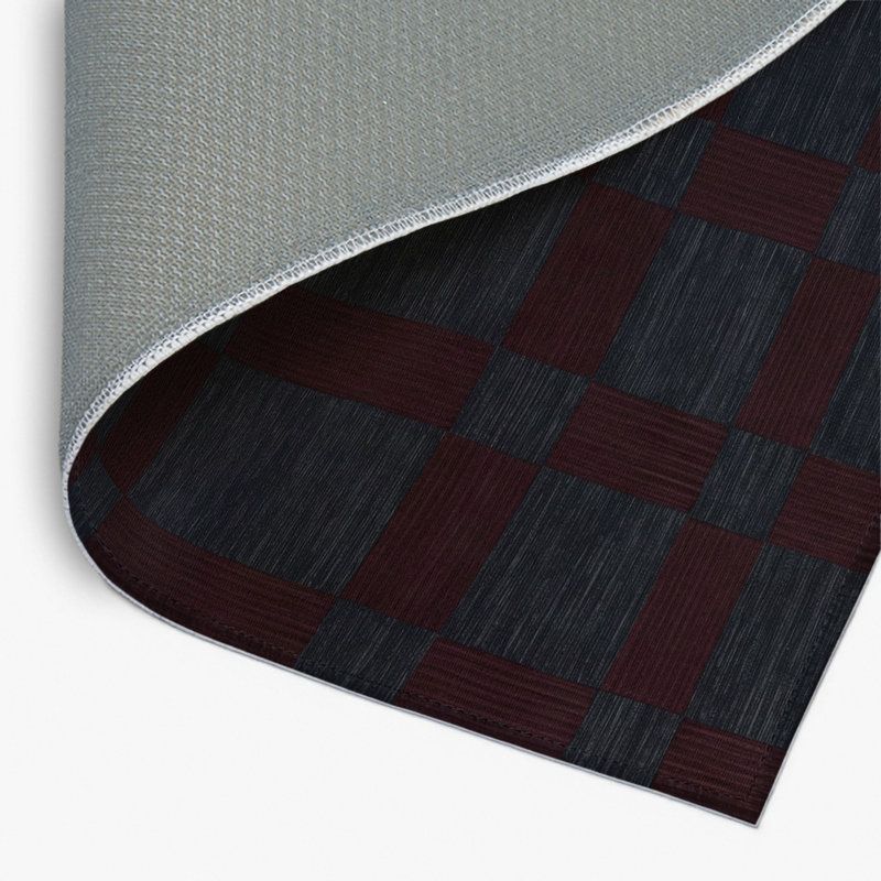 Checkered Brown Indoor and Outdoor Area Rug, Rectangle 8' x 10'