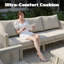 Ensemble de conversation pour patio avec coussins 3 personnes Harloe-120131446