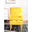 Fauteuil rembourré en tissu jaune confortable
