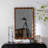 Mid-Century Wall-Mounted Mirror with Solid Wood Frame