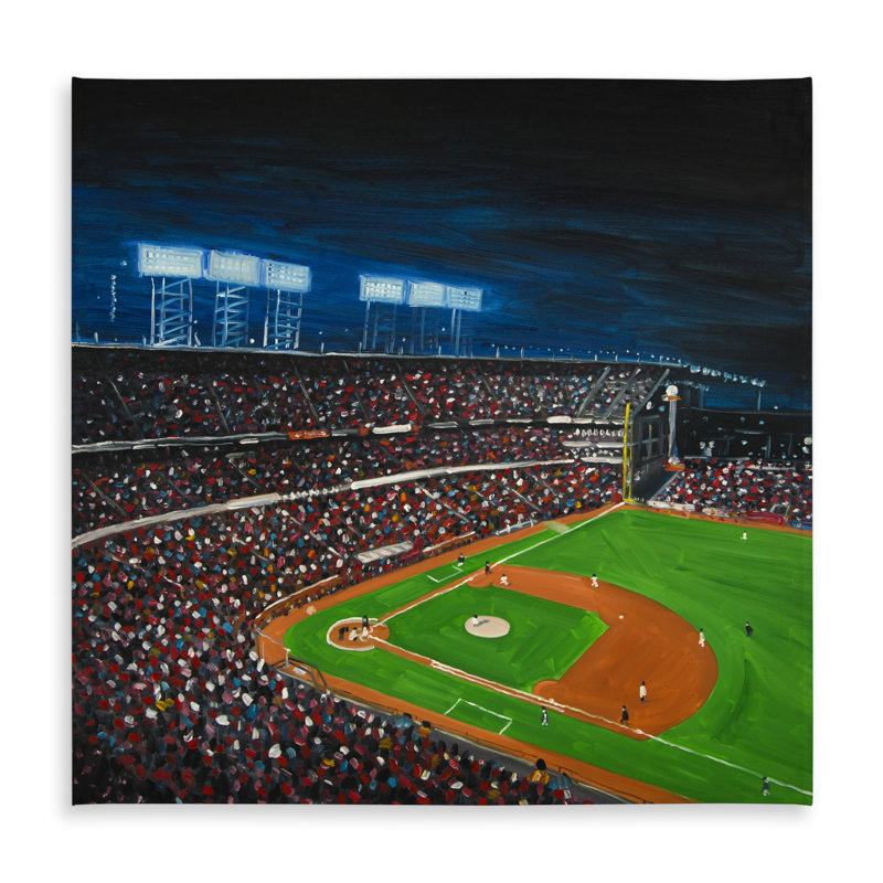 Hobbies Blue Tablecloth - Baseball Game Design for Home Decor