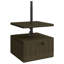 Base de parasol de patio en PEHD Rich Brown avec table intégrée, capacité de 176 lb, sur roulettes