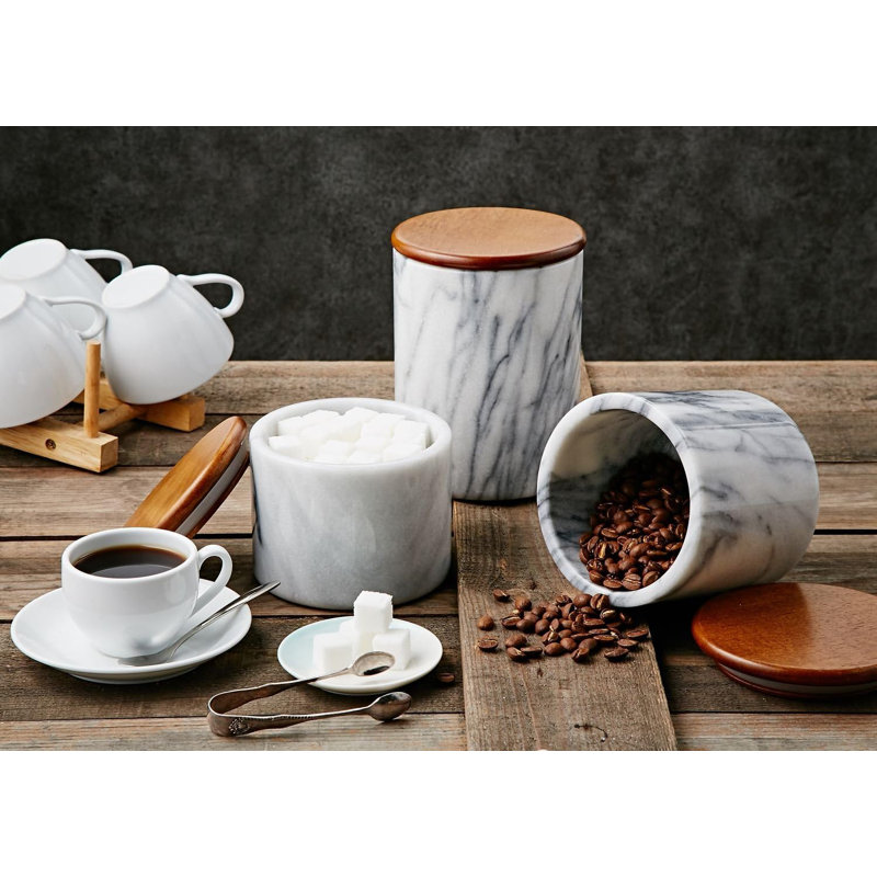 Artifacts Marble™ Stoneware Jar, White Matte, 1.24 kilograms