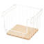 Wire & Wood Open Front Kitchen Pantry And Cabinet Organizer Bin, 10” X 10” X 8”-1965157794