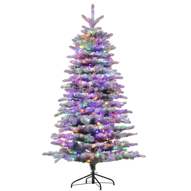 Arbre de Noël artificiel illuminé 6,5 pi avec branches enneigées