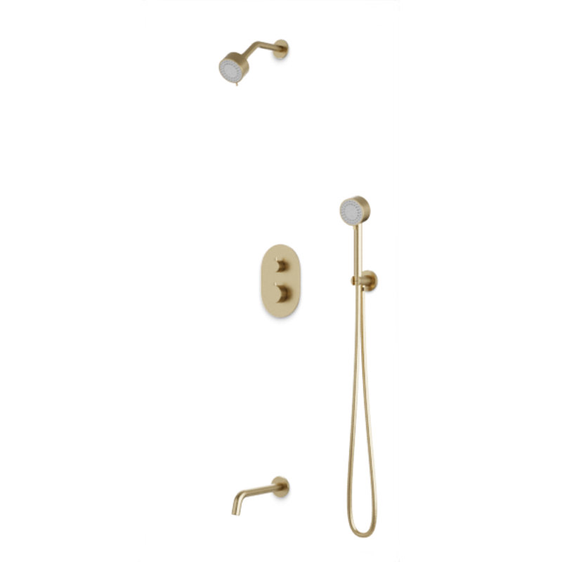 Complete Shower System, Satin Brass