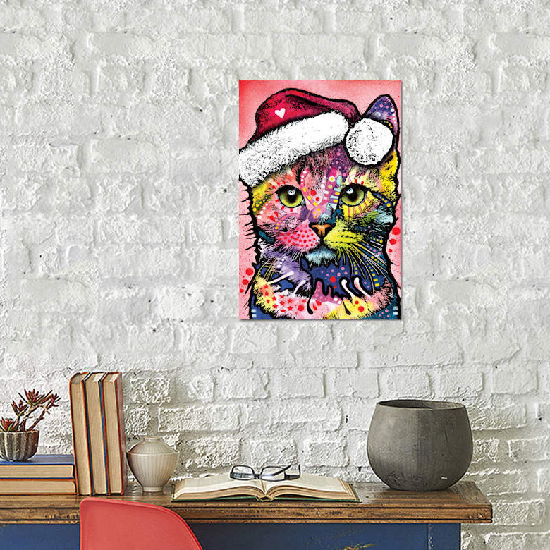 Christmas Cat by Dean Russo - Print on Canvas, No Frame, 66.04 cm H x 45.72 cm W x 3.175 cm D
