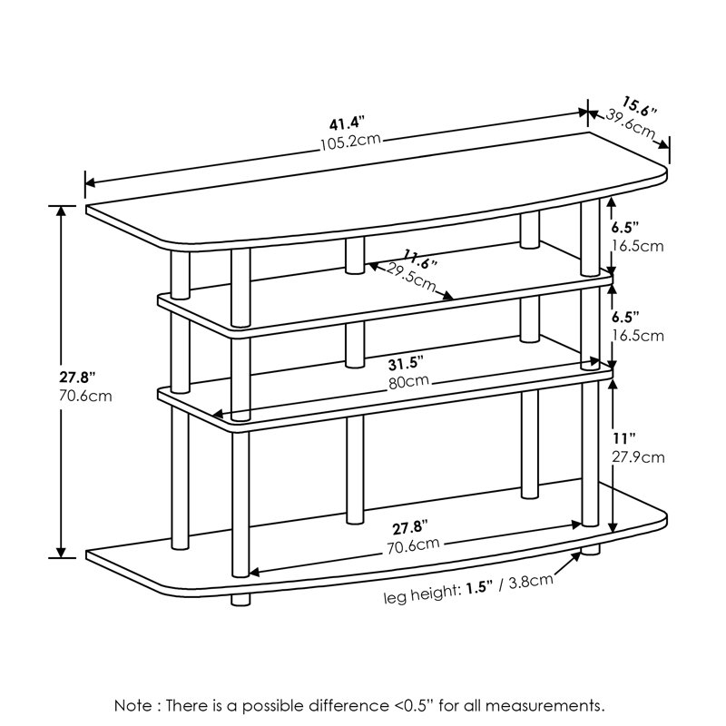 Agnessa Unfinished TV Stand for TVs up to 50", Black Oak