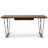 Ryder 66"W Solid Wood Desk, Industrial Contemporary Style with Keyboard Tray and V-Design Metal Base