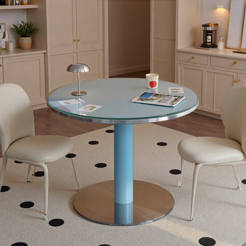 Table ronde fraîche et colorée de petite taille, H 29,52 po x L 39,37 po x l 39,37 po