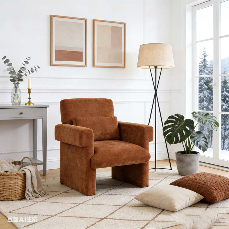 Chaise d'appoint moderne, Orange