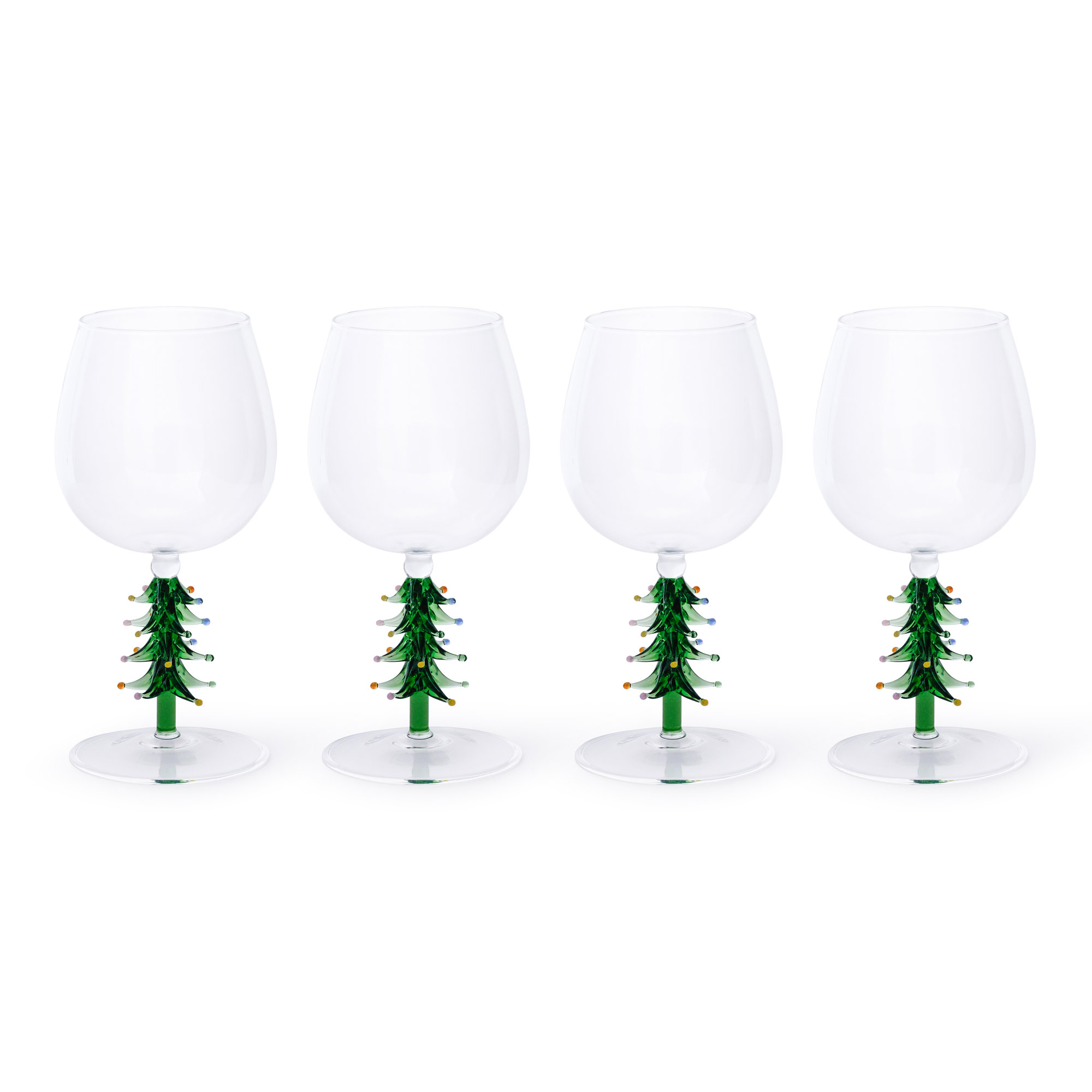Leihlani Wine Glasses - Holiday Stemware, Set of 4, Green