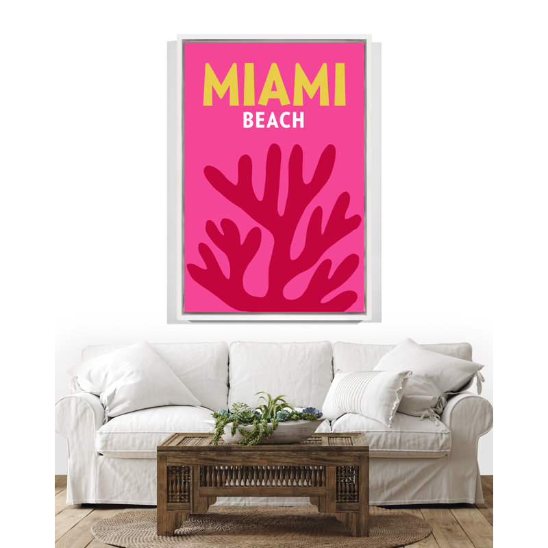 Miami, White Floater Framed, 41" H x 27" W