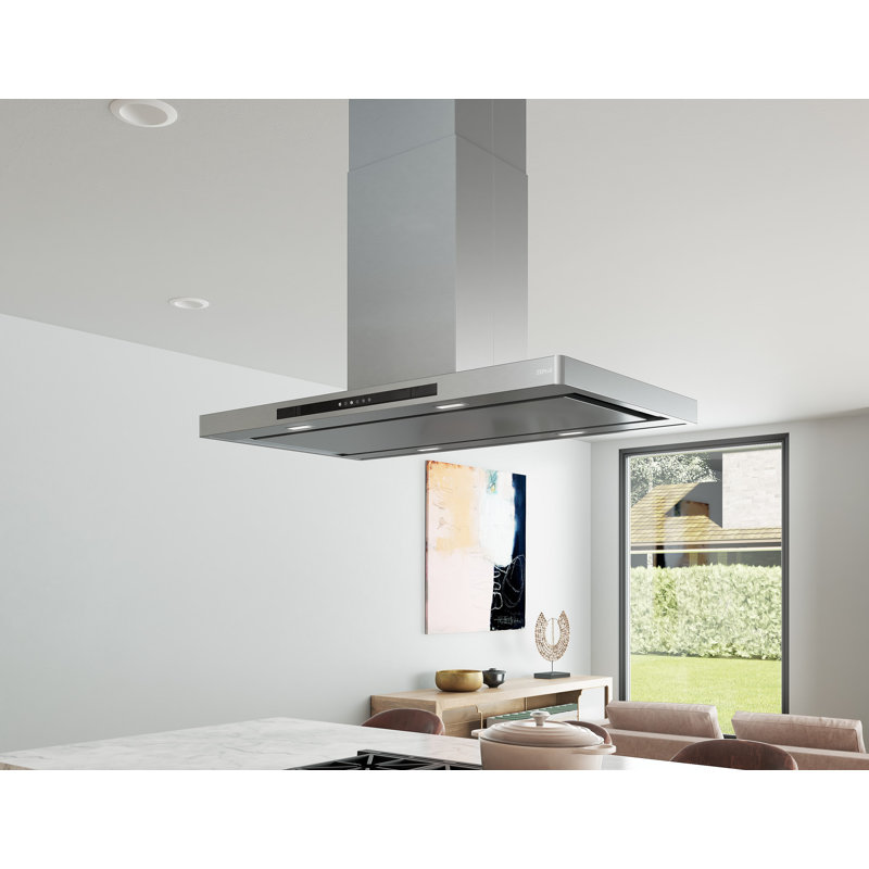 Zephyr Vista 42 in. Island Mount Range Hood with LED Lights in Stainless Steel, 36"