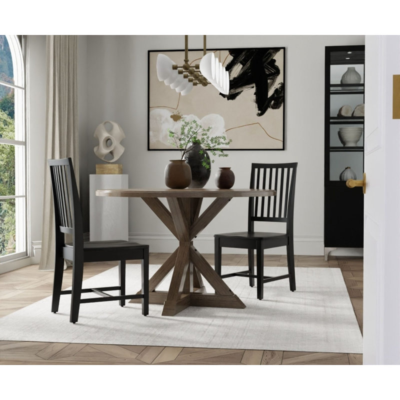 Arv 39'' H Solid Wood Side Chair, Black