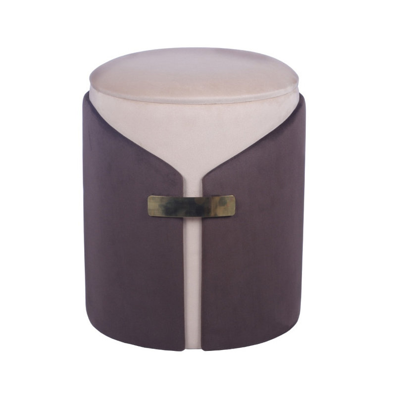 Repose-pieds deux tons avec rangement - parfait comme tabouret de coiffeuse pour la chambre à coucher, convient également aux sièges de salon