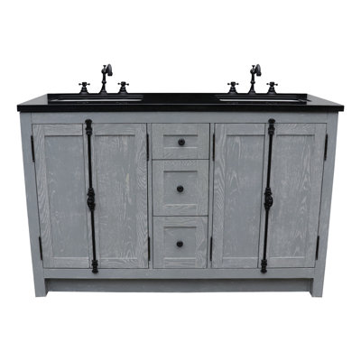 Keesha 55'' Double Bathroom Vanity with Top
