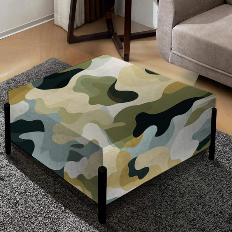 Grand repose-pieds carré camouflage Desert Oasis Ideational