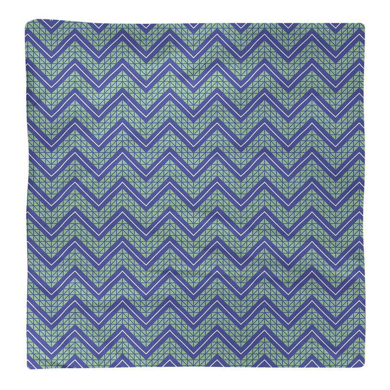 Serviette de coton à la main inversée classique Stephenie, Bleu / Vert, H 0,1 po x l 22 po x P 22 po, Sergé de coton
