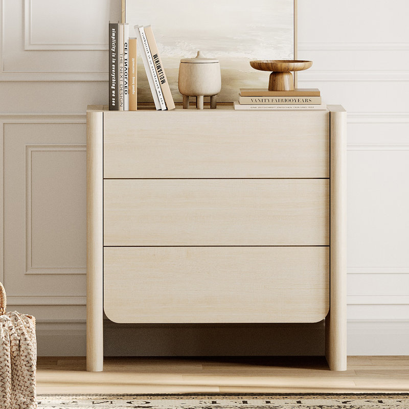 Commode 3 tiroirs Modern Modern, Beige