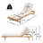 Alance Patio Acacia Wood Chaise Lounges With Adjustable Backrests & Cushions-317847095