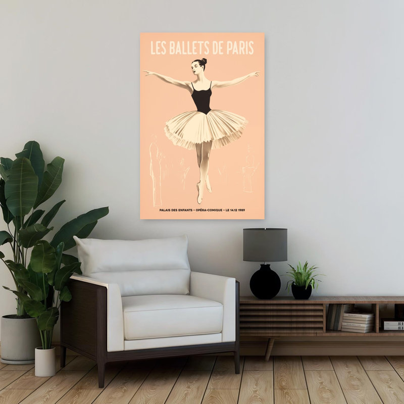 Ballerine classique sur pointe, art mural rétro classique élégant, H 36 po x l 24 po