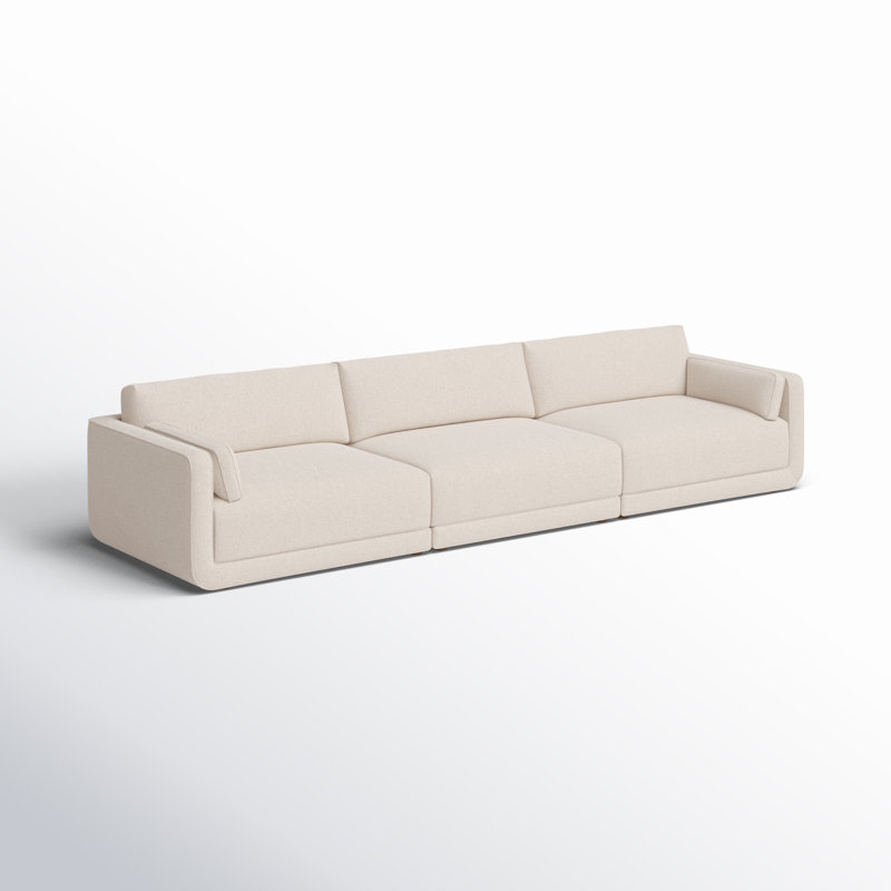 Canapé rembourré 152,25 po Naples, Mélange de polyester crème