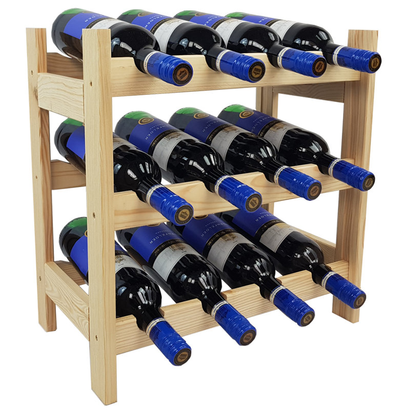 Janice Floor Wine Bottle Rack, Natural Brown