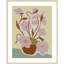«Expressive Abstract House Plant» rose sur fond jaune, impression sur papier-91291756-91291762