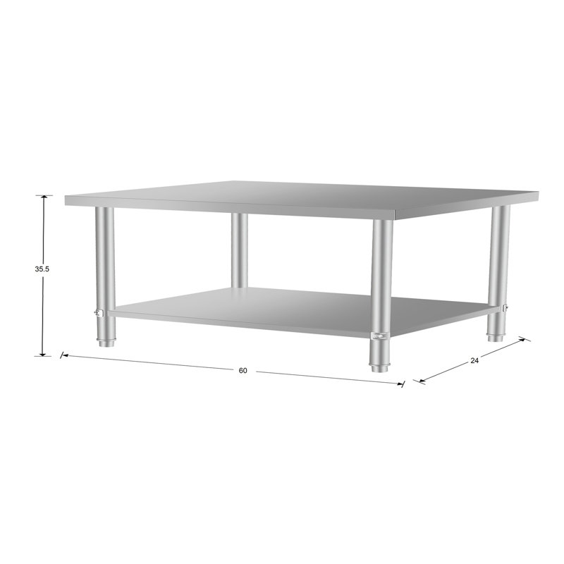 Commercial Work Table, 35.50" H x 60" W x 24" D