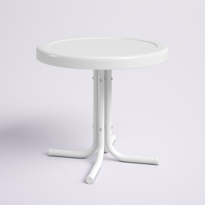Table d'appoint en acier Burley, Satin blanc
