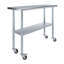 18 po X 48 po Table en acier inoxydable avec roulettes