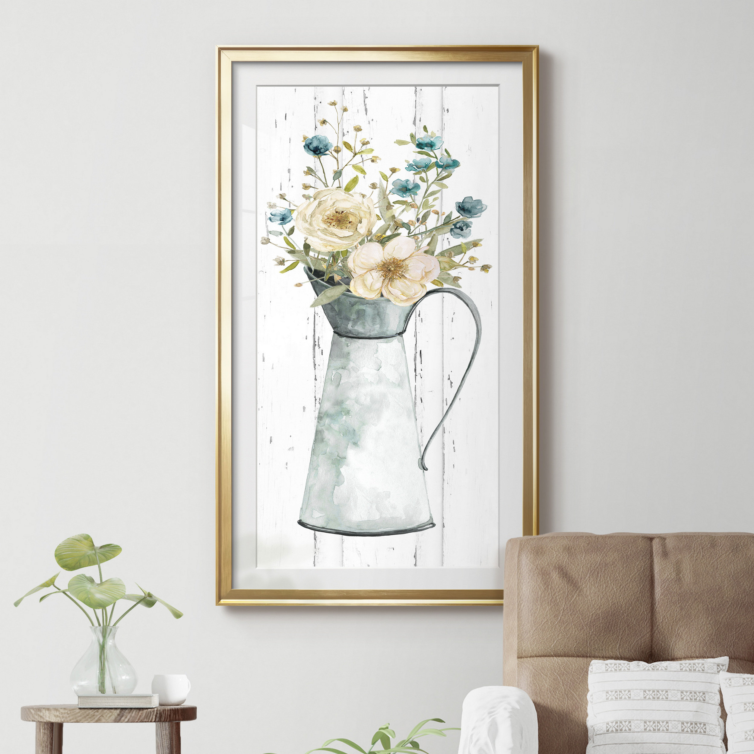 Gracie Oaks Farmhouse Flower Bouquet II - Picture Frame Graphic Art ...