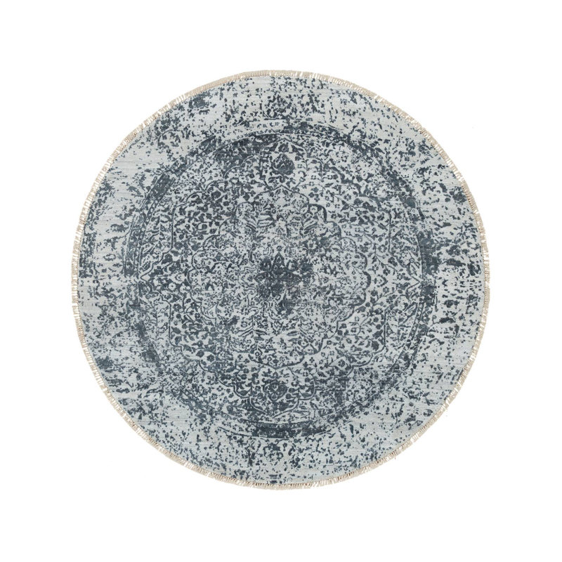 Tapis rond en soie nouvel âge 5 pi 11 po Rolands One-of-a-Kind