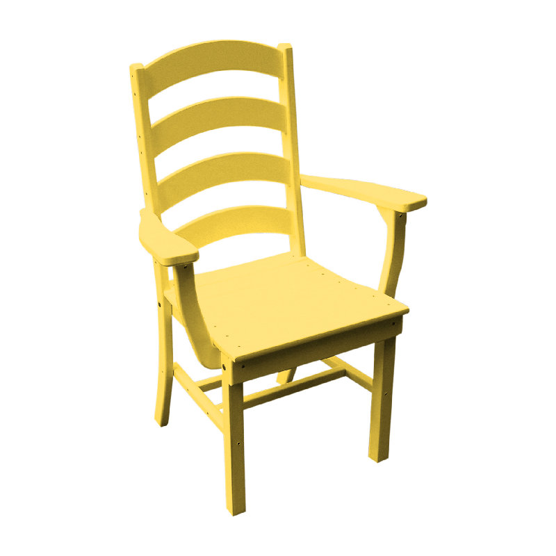  Chaise en polyuréthane avec accoudoirs Ladderback, jaune citron, Jaune citron