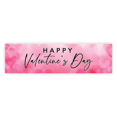 Koyal Wholesale Cloudy Pink Hearts Valentines Day Banner Cute Classroom Party Decorations 13X48