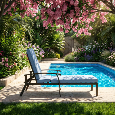 Chaise longue d'extérieur en aluminium coulé Hifine