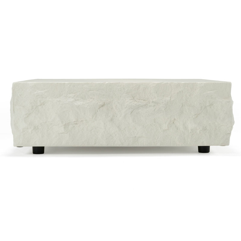 Aishat - Modern Square Coffee Table, Off-White