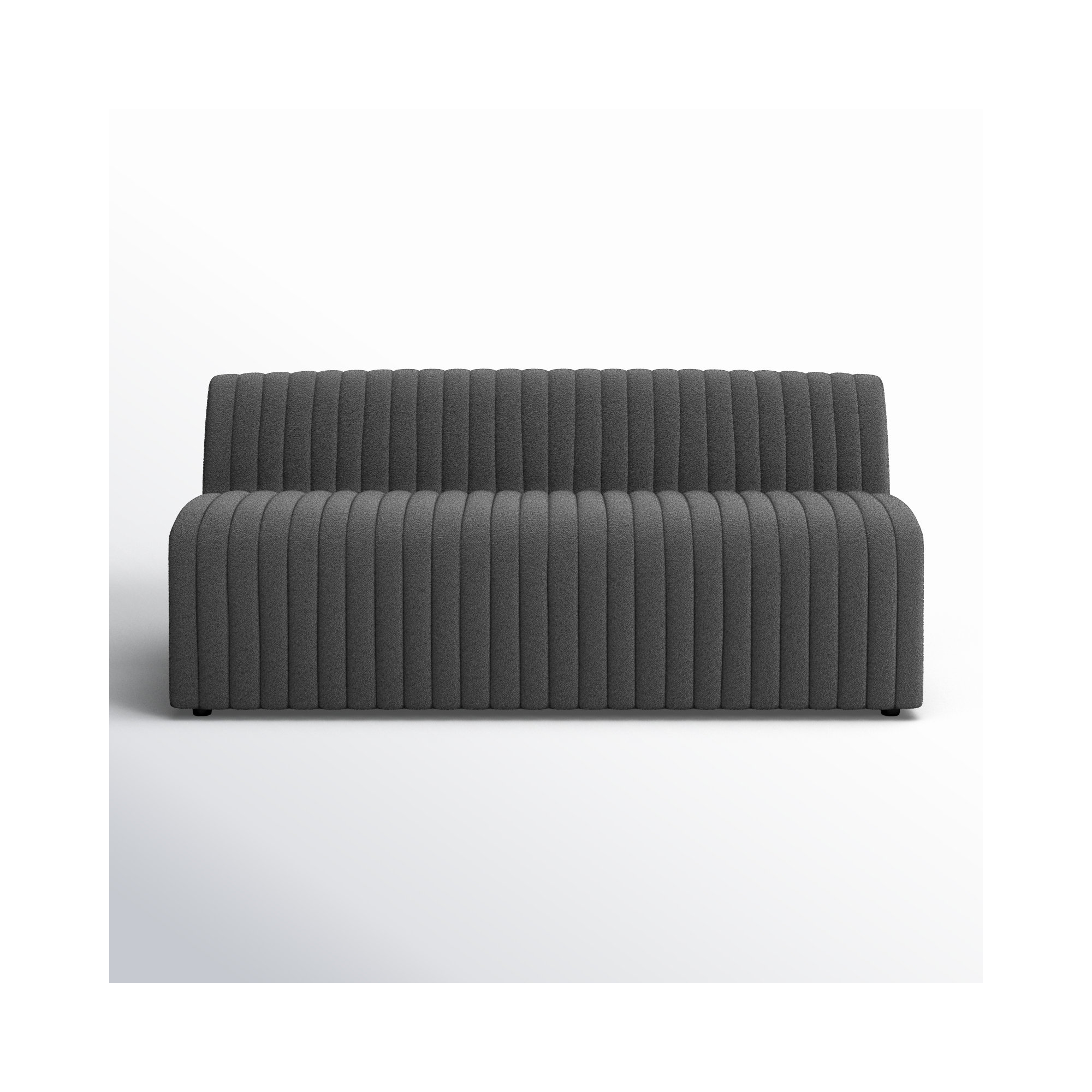 Brandt Bench, Fiqa Charcoal Boucle, 31.5" H x 72" W x 28" D