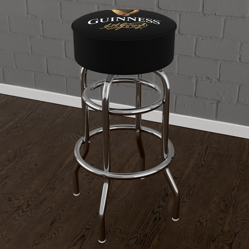Swivel Upholstered Counter Stool with Steel Frame
