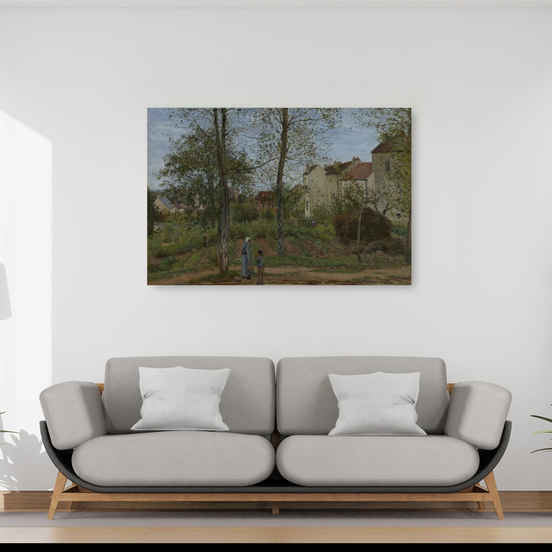 Houses At Bougival, 1870 Abstract Contemporary Autumn Landscape Wall Art Print, 101.6cm H x 152.4cm W